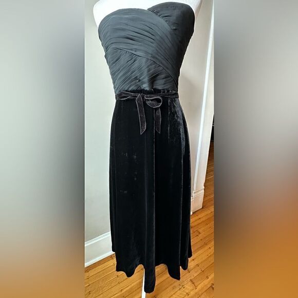 LRL Silk and Velvet Strapless Dress Size 6 - Picture 1 of 6